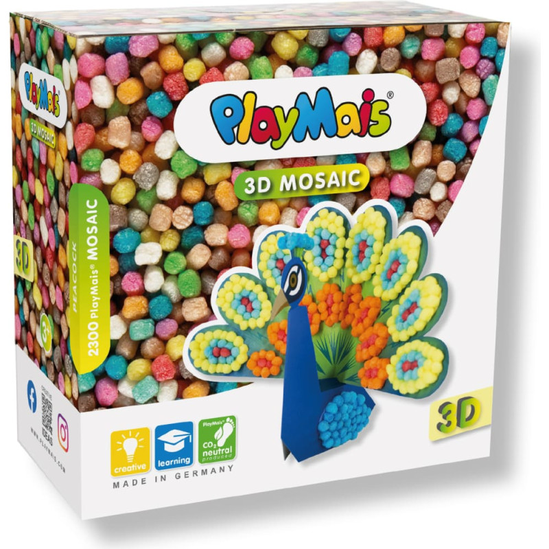 Playmais mozaīka 3D Pāvs 3+