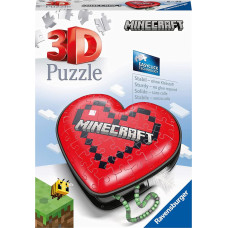 Ravensburger 3D puzle sirds formas rotaslietu kastīte Minecraft