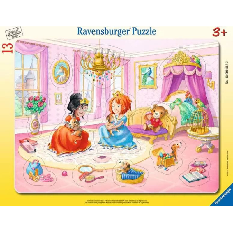 Ravensburger Puzle plakana 8&ndash;17 elem. Princeses un kucēni 3+