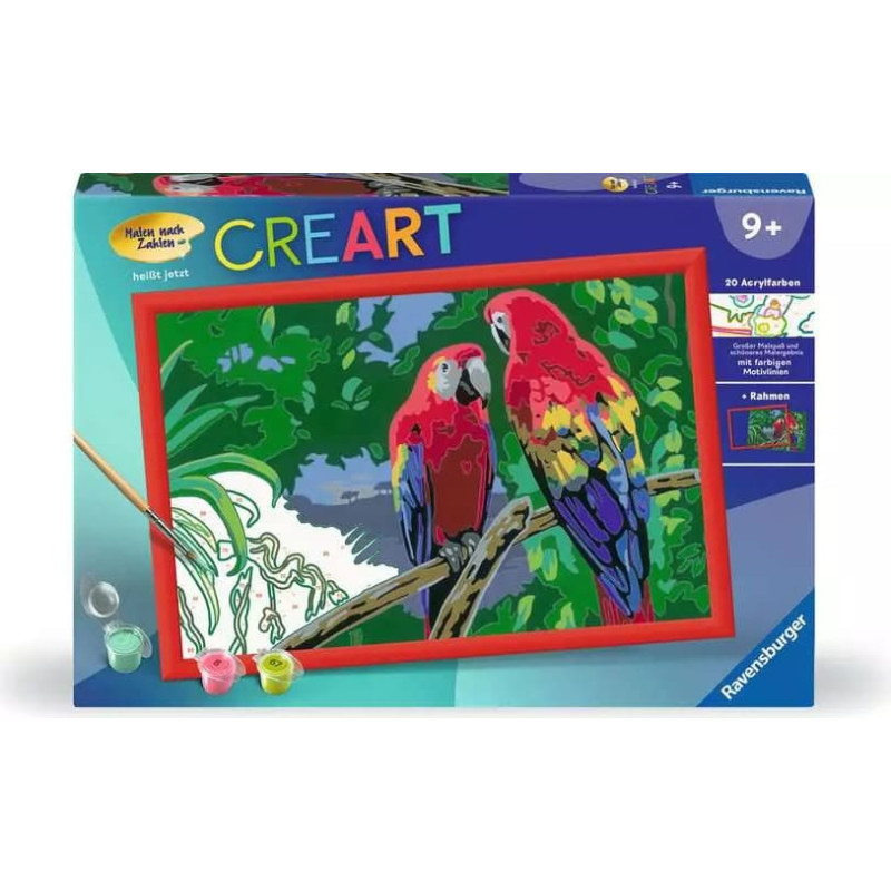 Ravensburger Krāsojamā glezna 31X21cm Colourful Parrots