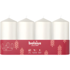 Bolsius Sveces cilindrs 4 gab. &Oslash;100x48mm baltas