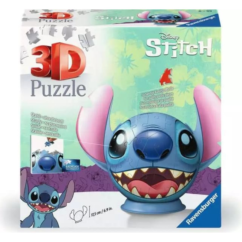 Ravensburger Apaļā 3D puzle, 72 gab., Disney Stitch