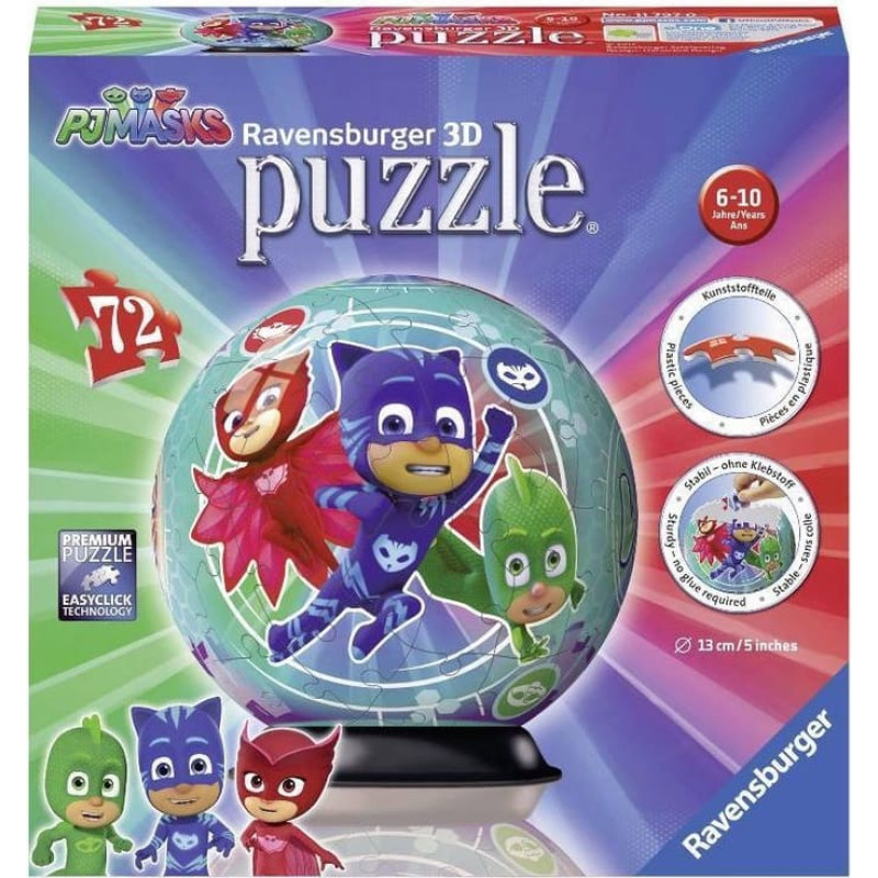 Ravensburger Apaļā 3D puzle, 72 gab., PJ Masks