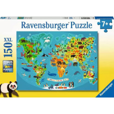 Ravensburger Puzle 150 gab. Dzīvnieku pasaules karte