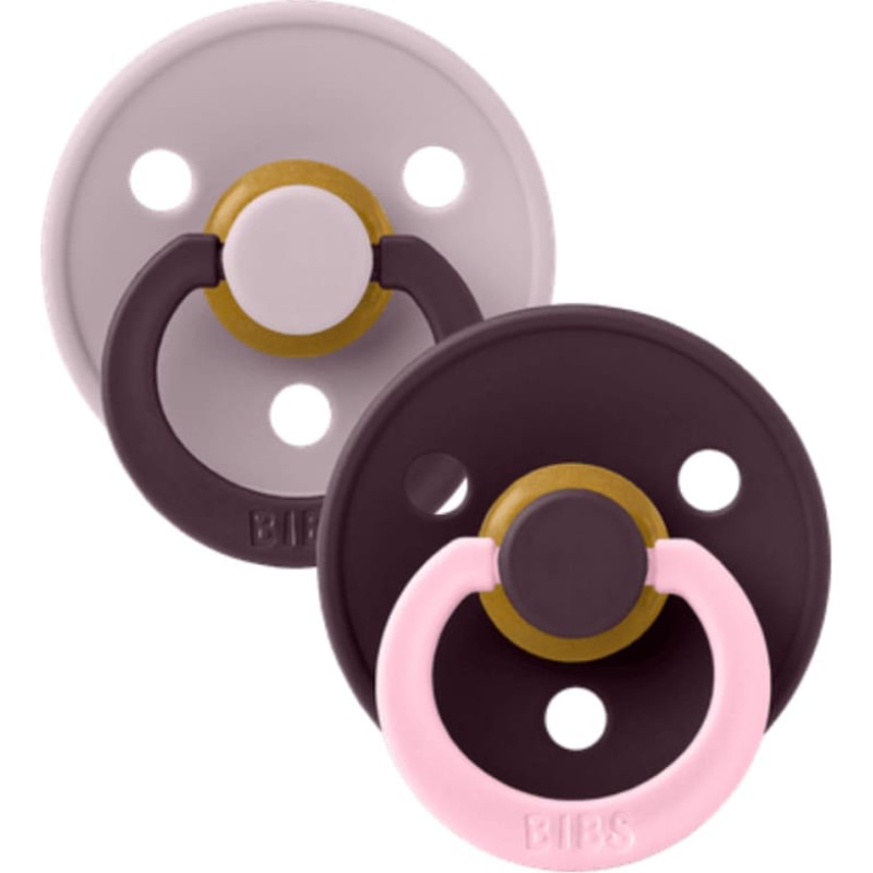 Bibs Studio Collection Colour Round apaļie mānekļi &ndash; Fusion Dusky Lilac Plum Mix 0-6m 2pcs