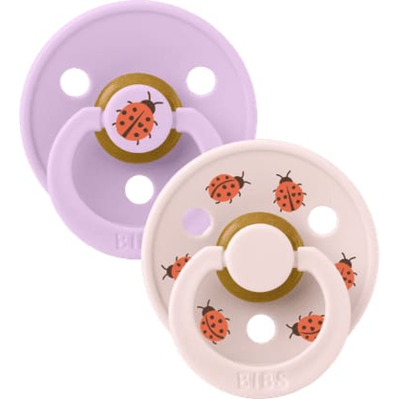 Bibs Studio Collection Colour Round apaļie mānekļi &ndash; Urban Garden Ladybug Violet Sky Mix 0-6m 2gb.