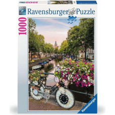 Ravensburger Puzle 1000 Velosipēds un puķes Amsterdamā