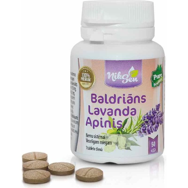 Niksen Baldriāns Lavanda Apinis tab. N50 (Nervu sistēmai/ Veselīgam miegam)