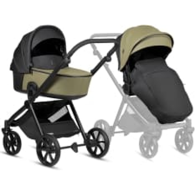 Tutis MIO3+ LEATHER 2/1 Olive Universālie rati 2in1