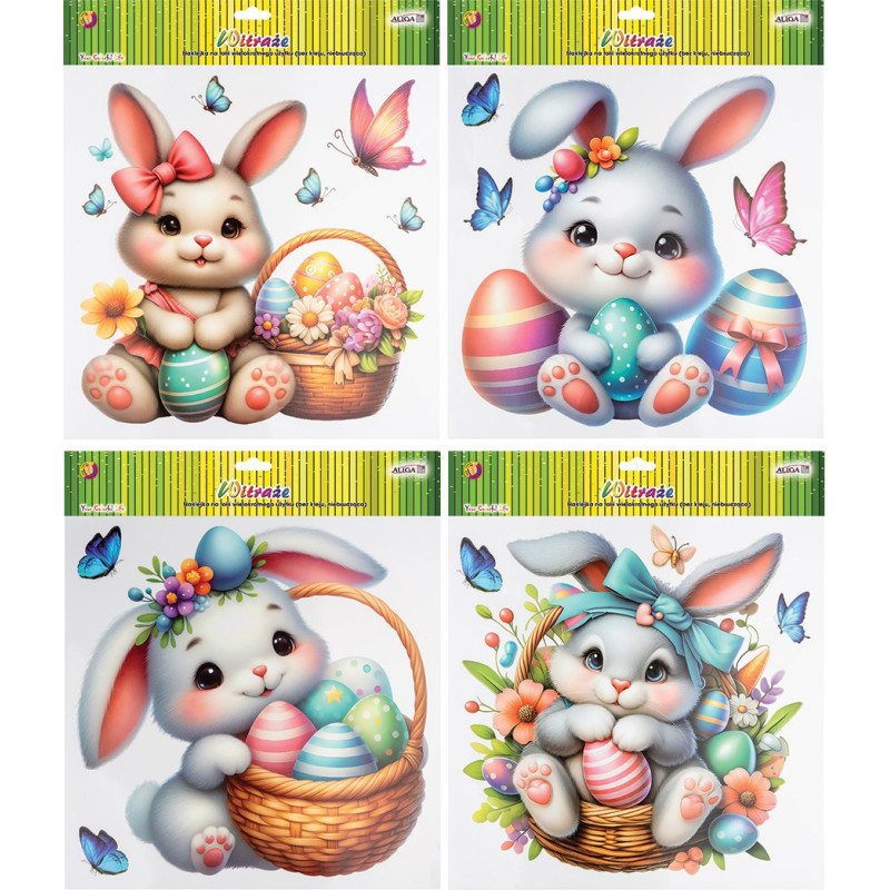 WITRAŻ WIELKANOCNY ZAJĄCZKI 4 WZORY