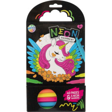 Moxy krāsojamā grāmata Neon ar flomāsteriem, 40 lpp.