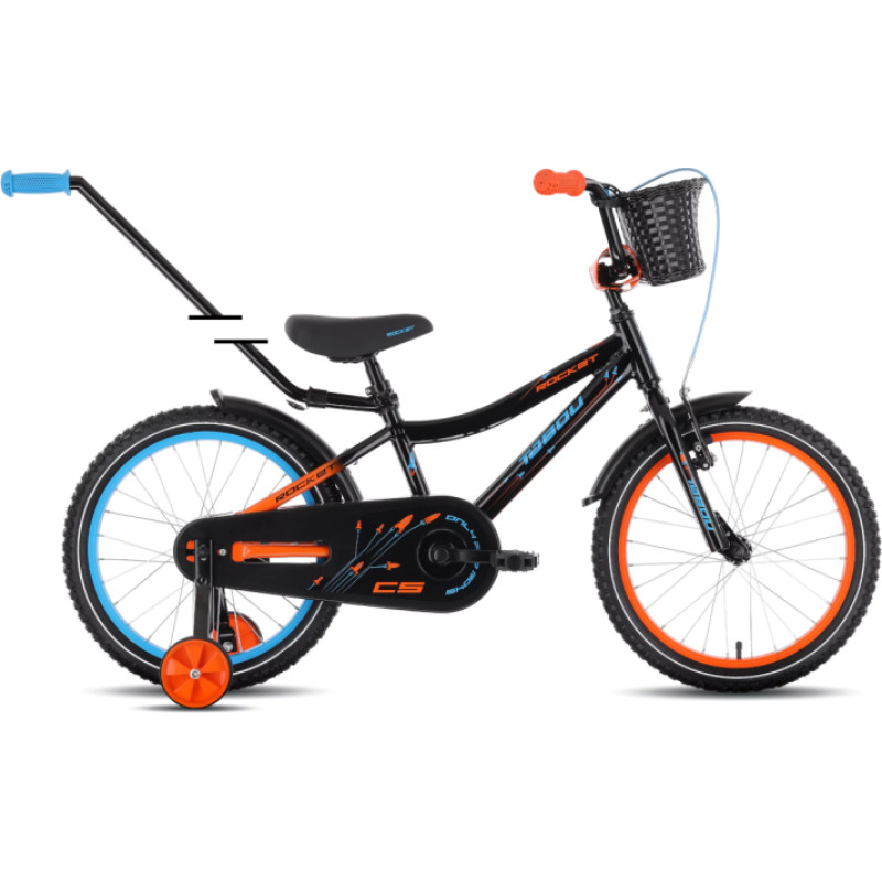 Tabou Bērnu velosipēds TABOU Rocket CS ALU, 14" melni oranžs