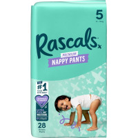 Rascal And Friends RASCALS autiņbiksītes-biksītes, 5 izmērs, 13-18 kg., 28 gab.