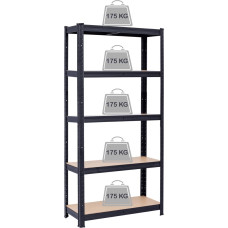 Metāla plaukts – stelāža, 180x90x40 cm, 175kg, melns