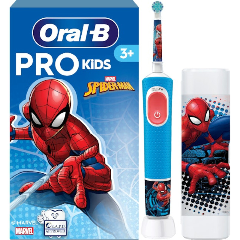Braun Vitality Pro bērnu el.zobu birste, Spiderman ar futlāri - D103SPIDERMAN/F
