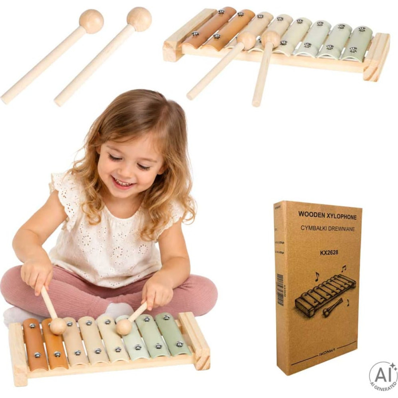 Cymbałki drewniane edukacyjne dla dzieci szkolne 8-tonowe instrument muzyczny