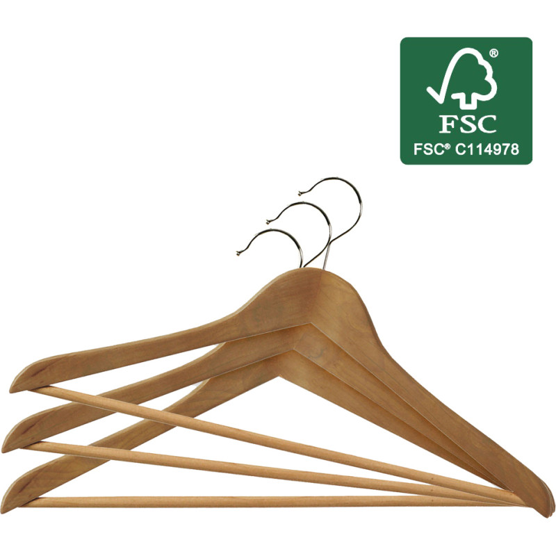 Ordinett Drēbju pakaramie 6gab. koka Wood 44,5cm