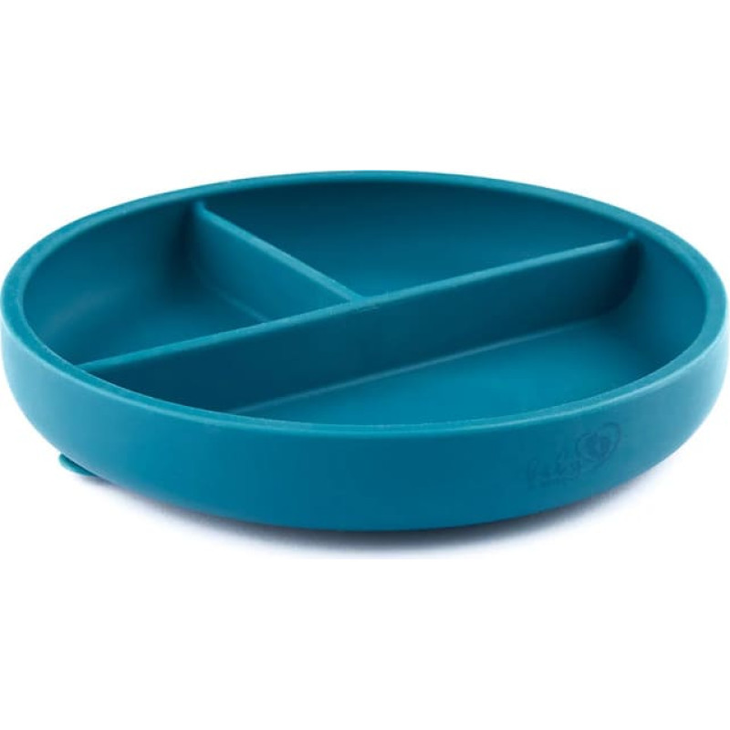 Baby In World BABY 01297 Talerz silikonowy z podziałką Ocean Blue