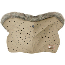 Handmuff Luxury Fur Dots Beige