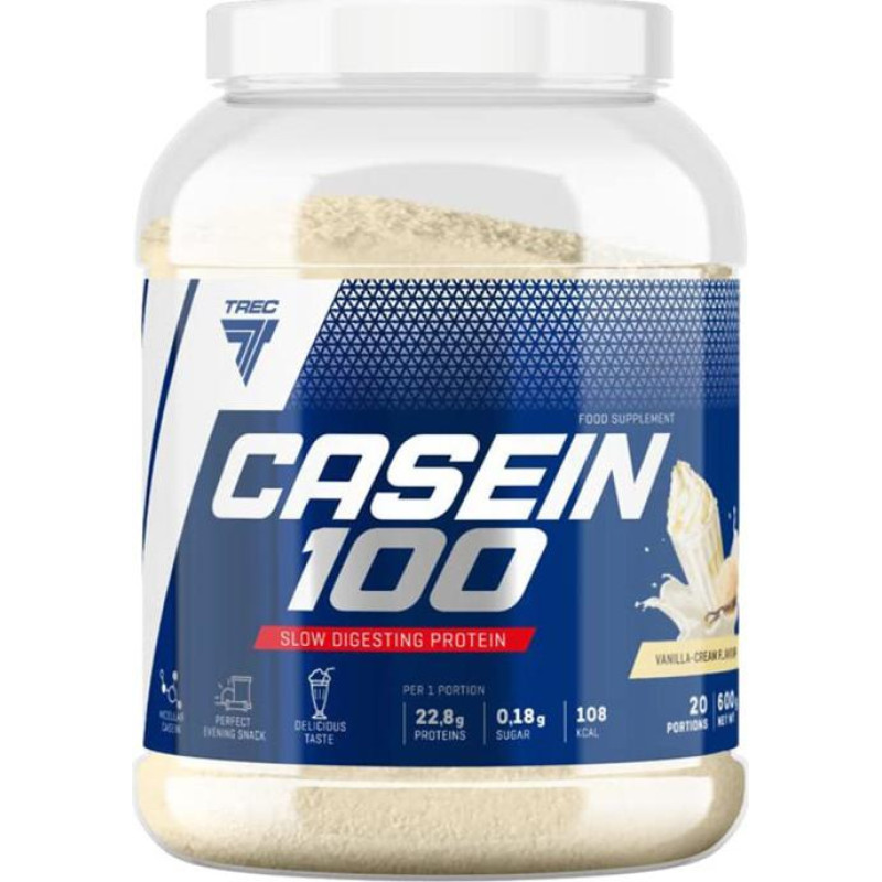 Trec Aeglaselt imenduv kaseiinivalk TREC CASEIN 100 CREAMY-VANILLA 600g