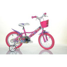 Bimbo Bike Bērnu velosipēds Bimbo Bike 14'' ''BUTTERFLY'', rozā/balts