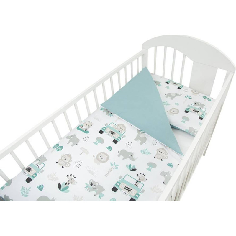 Ankras Cover set - 2 pcs - 135x100, 40x60 - ZOO W SAMOCHODZIE - GREEN