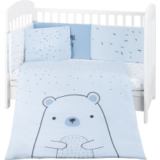 KIKKABOO gultas veļas komplekts, 6 gab. 60x120cm Bear with me Blue