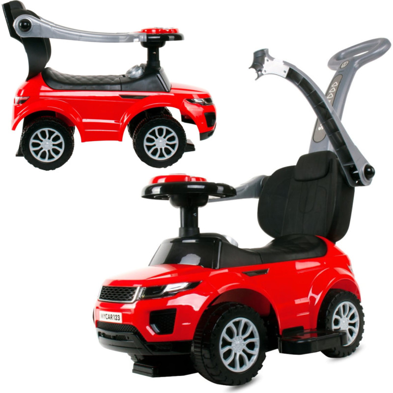 JEŹDZIK PCHACZ RĄCZKA SPORT CAR CZERWONY