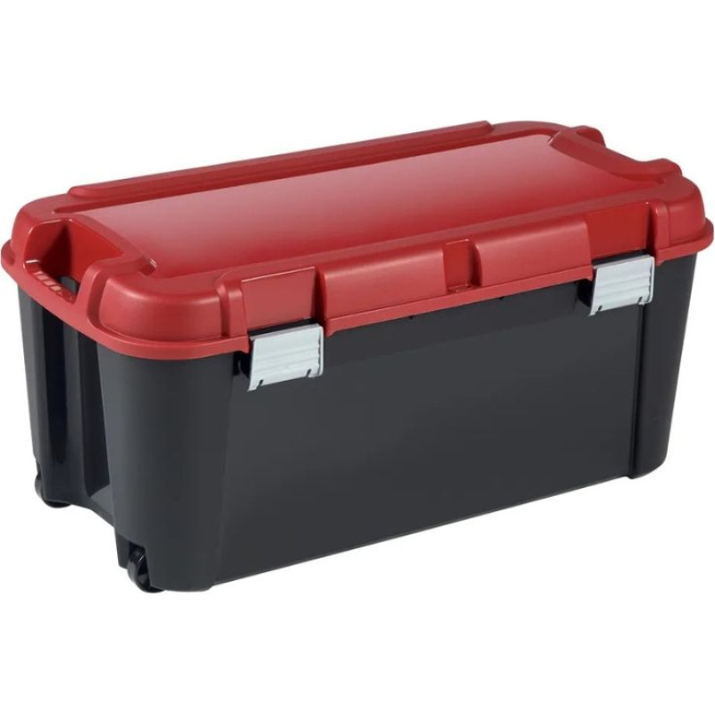 Keter Kaste ar vāku Totem 80L 79,5x39,5x37,1cm melna/sarkana