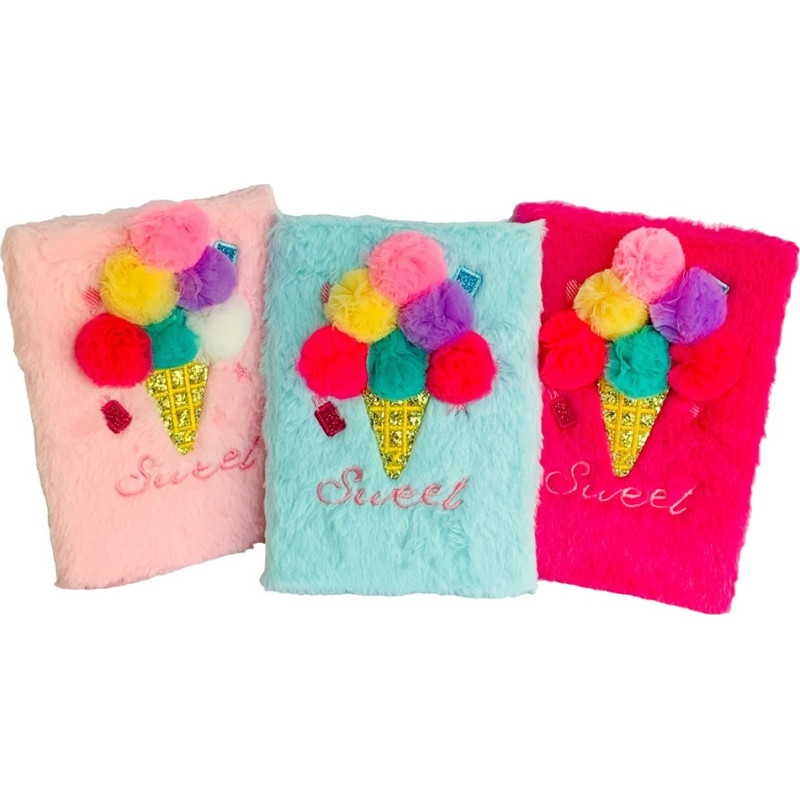 PAMIĘTNIK PLUSZOWY LODY 3 KOLORY
