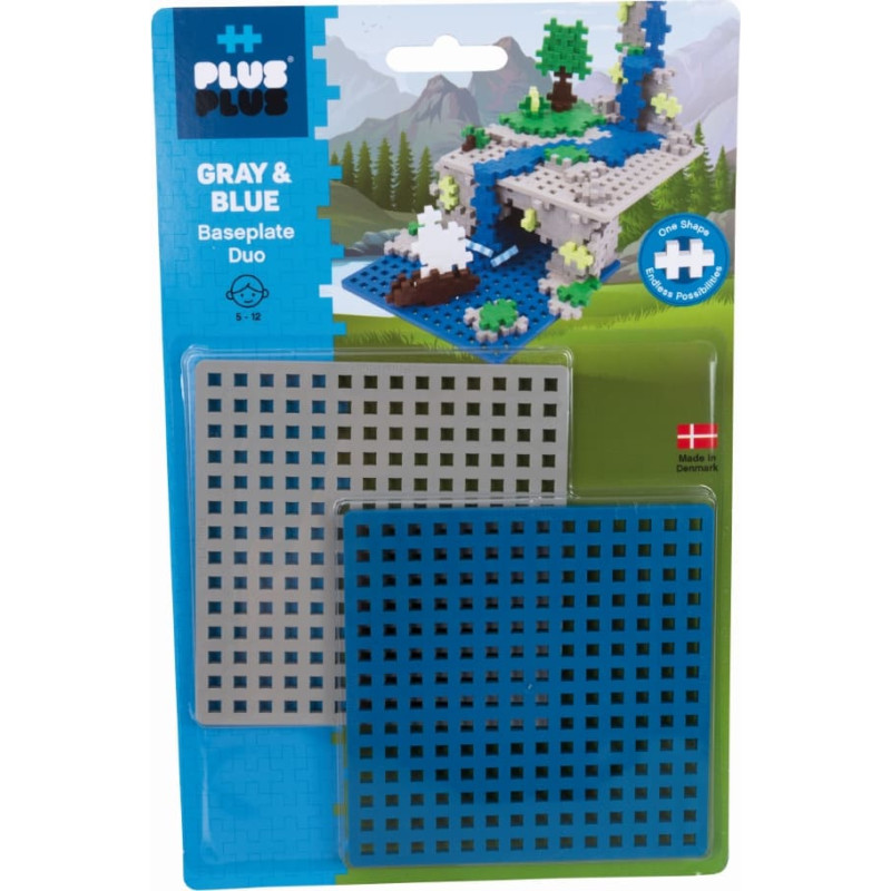 Plus Plus konstruktora pamatne, zils un pelēks, 2 gab.