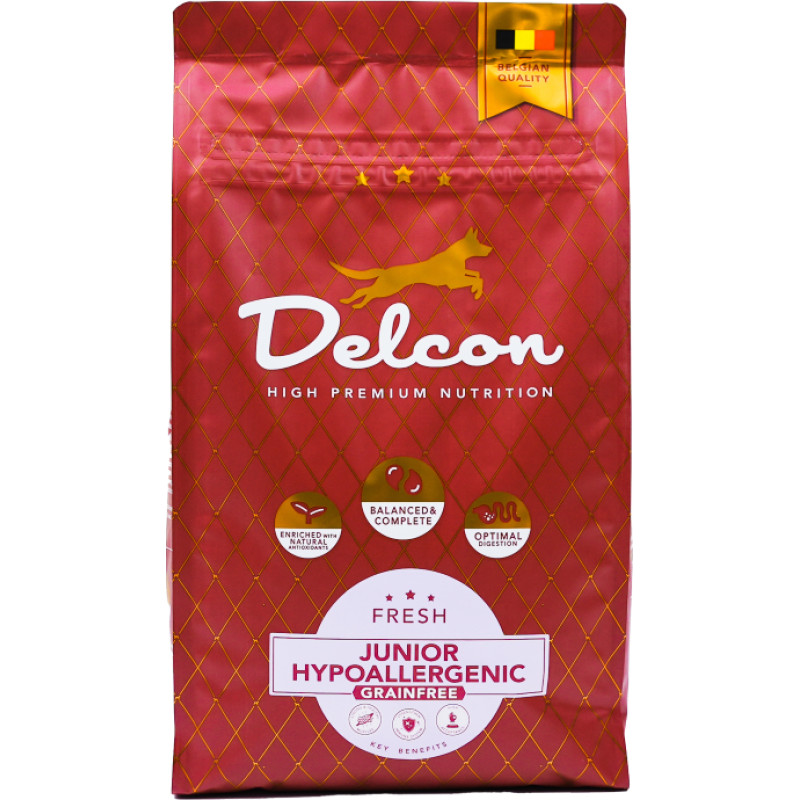 Delcon Barība jauniem suņiem JUNIOR HYPOALLERGENIC / 3 kg