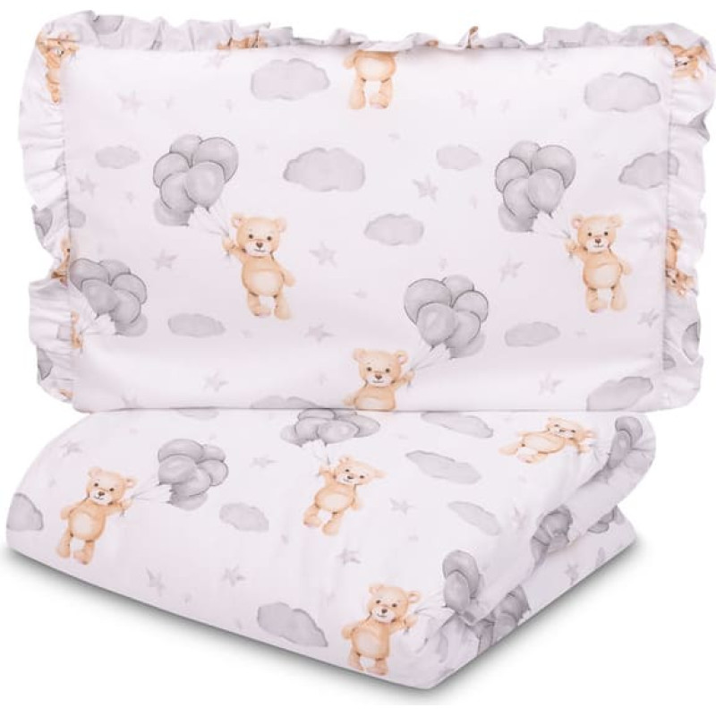 Sensillo 2 PIECE BEDDING TEDDY GREY 100X135 CM