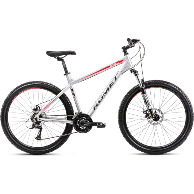 Romet jauniešu velosipēds ROMET Rambler R7.1, 27,5", sudraba-sarkans (L)