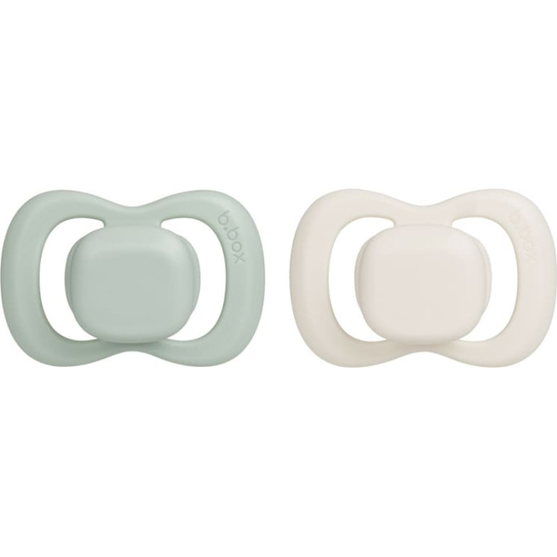 B.box BB300310 Smoczek dla noworodka i niemowlaka 2 szt symetryczny silikonowy 0-6m szałwia/wanilia