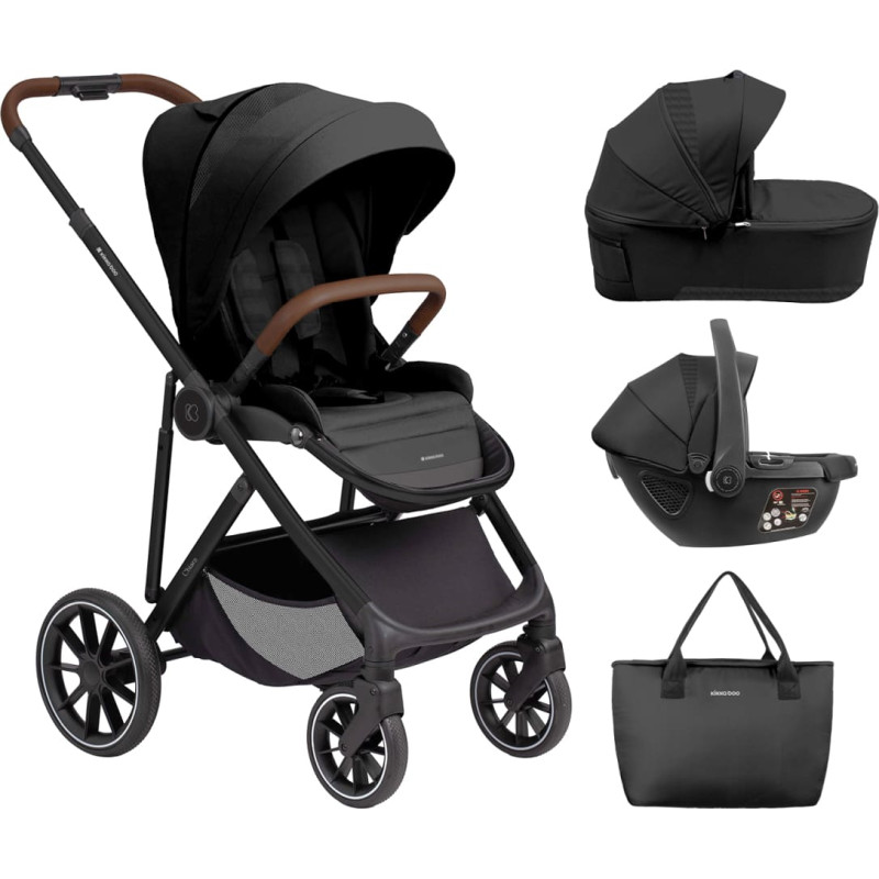 KIKKABOO universālie rati 3in1 Chiara Black