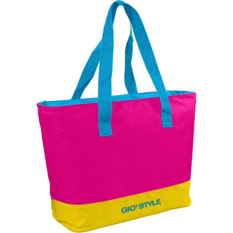 Gio`style Termiskā soma Beach Fluo Tote asorti, zaļa/rozā//dzeltena/gai&scaron;i zila