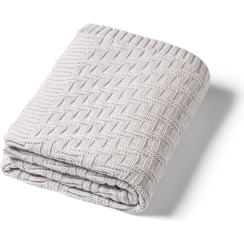 Babyono cotton knitted blanket grey 1647/02