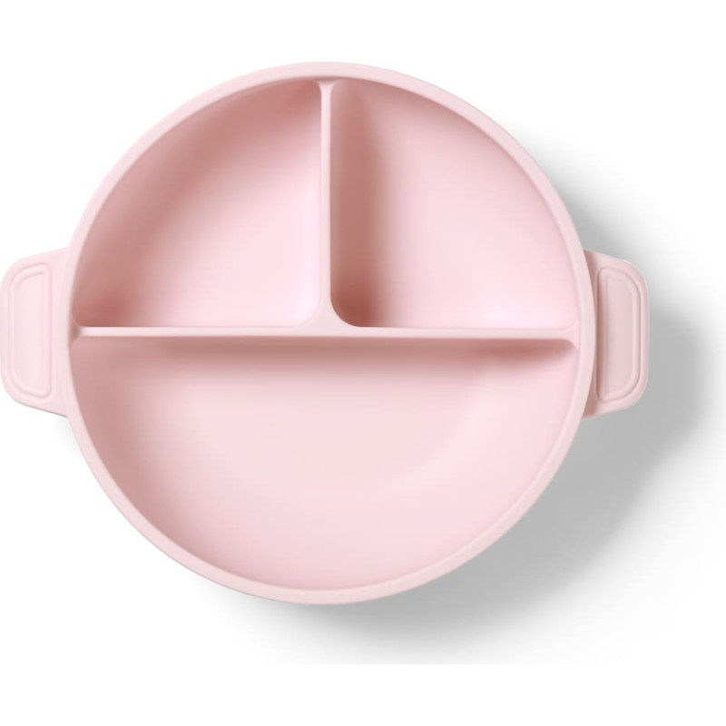 Babyono silicone suction plate with lid pink 1661/02