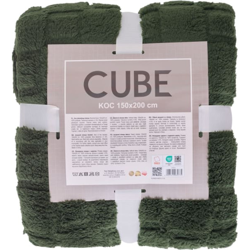 KOC CUBE 150X200 ŻAKARD SHERPA ZIELONY