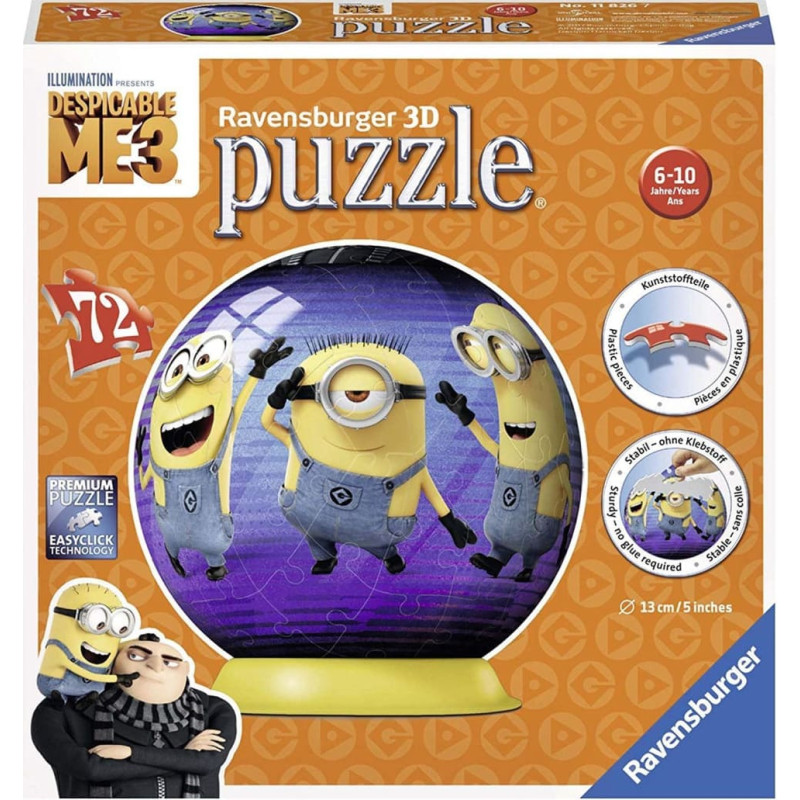 Ravensburger Apaļā 3D puzle, 72 gab., Minions Despicable