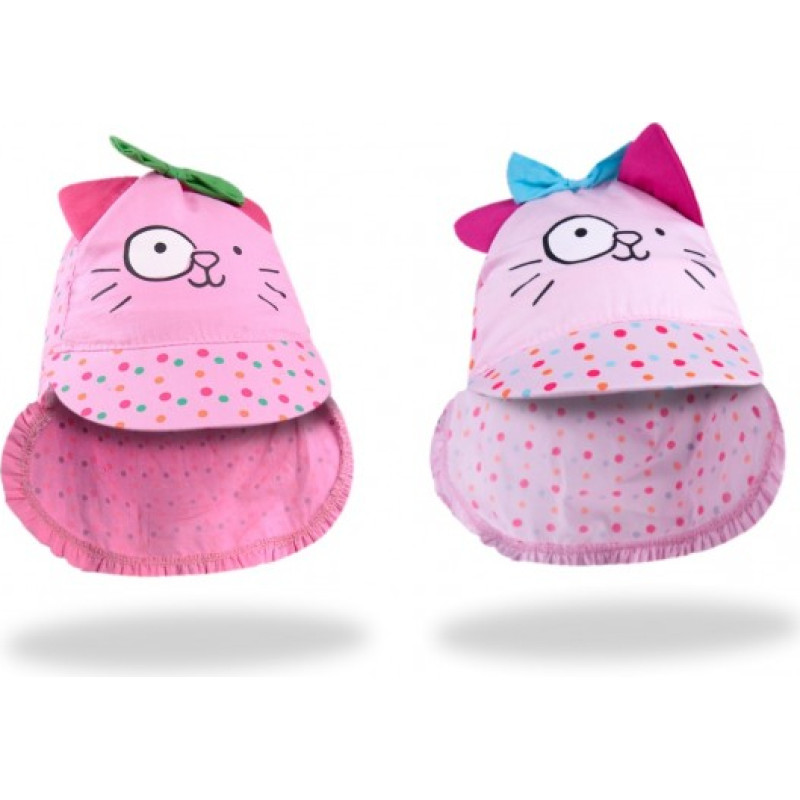 Yo Baby Cepure ar kakla daļu PINK CAT 40-42 cm CLE-097-izpārdo&scaron;ana