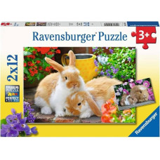 Ravensburger Puzle 2x12 gab. Mazie mīluļi