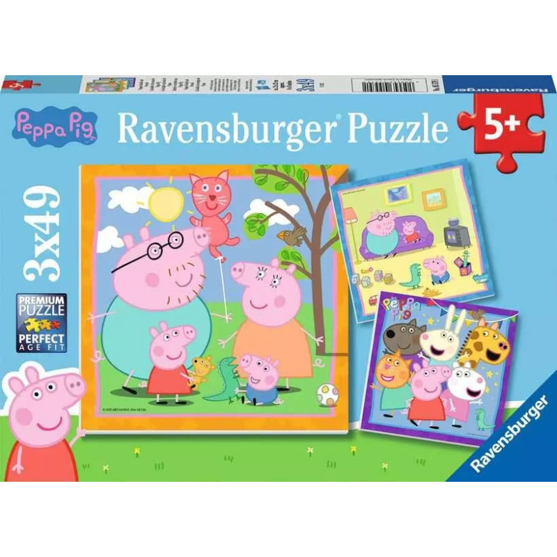 Ravensburger Puzle 3x49 gab. Peppa
