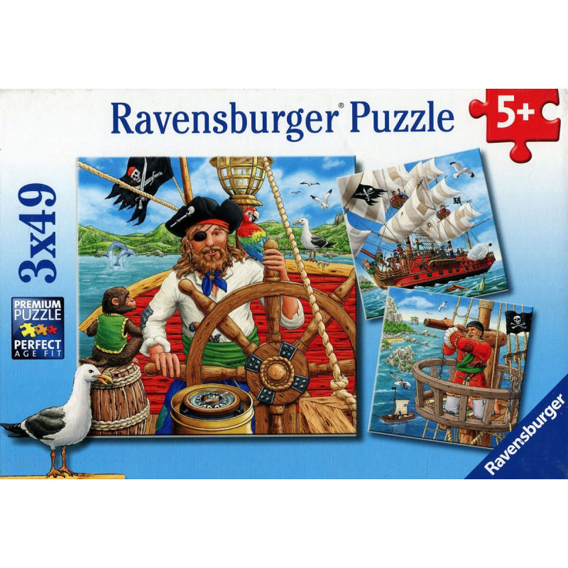 Ravensburger Puzle 3x49 gab. Pirāti