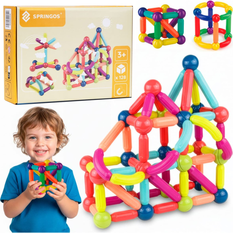 Springos Magnētiskais konstruktors 128 daļas Springos KG0050