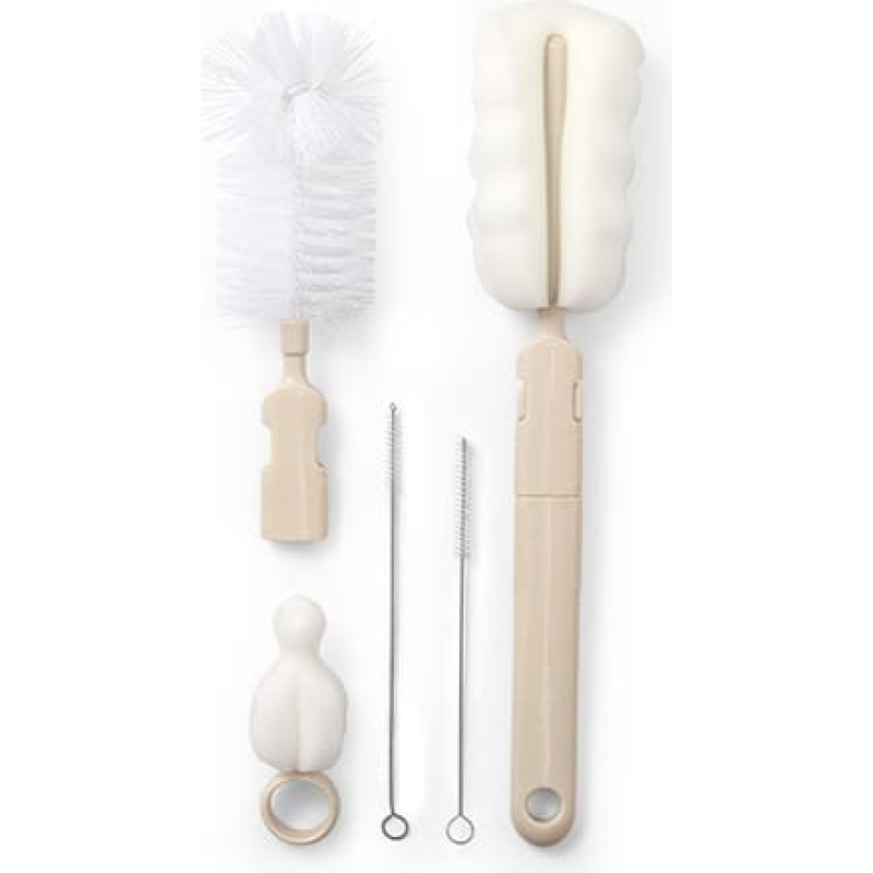 Babyono B.O.735/04 Szczoteczki do butelki i smoczk&oacute;w z wymiennąrączką beżowe