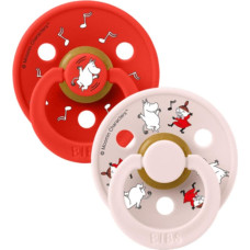 Bibs x Moomin &ndash; Colour Round apaļie mānekļi Dancing - Candy Apple Mix 0-6m 2gab