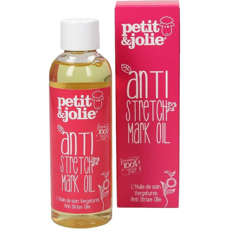 Petit And Jolie 100% dabīga, ādu mitrino&scaron;a un barojo&scaron;a eļļa pret strijām grūtniecēm, 100 ml