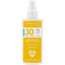 Alphanova Sun SPF30 organisks ūdensnoturīgs izsmidzināms saules aizsargkrēms ar minerālajiem filtriem un Mono&iuml; aromātu, 125 ml